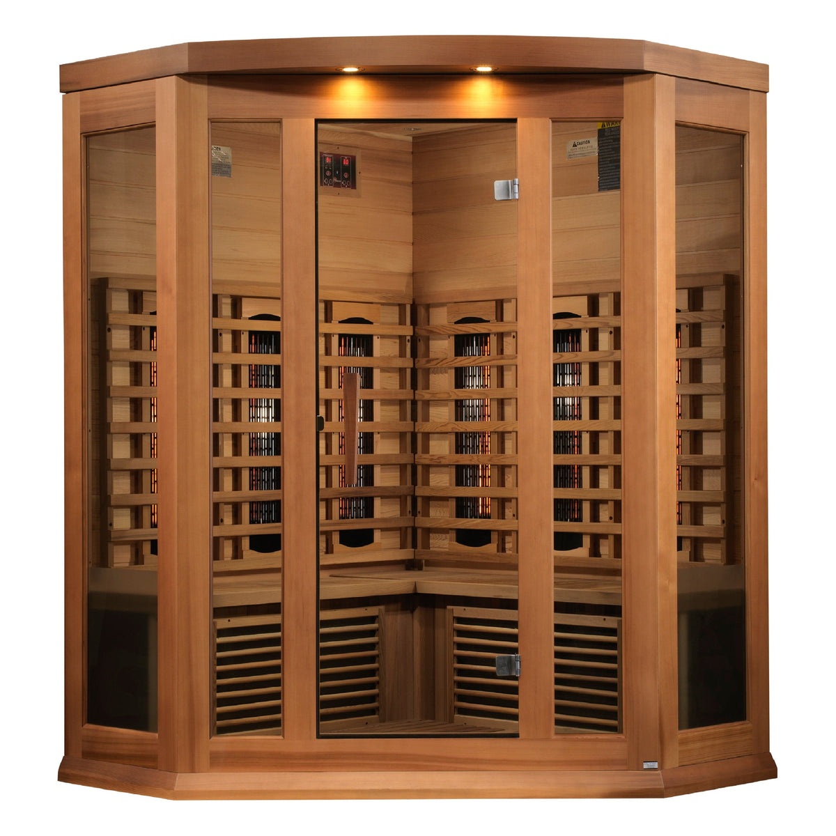 Maxxus 3-Person Corner Full Spectrum Near Zero EMF FAR Infrared Sauna Canadian Red Cedar MX-M356-01-FS CED