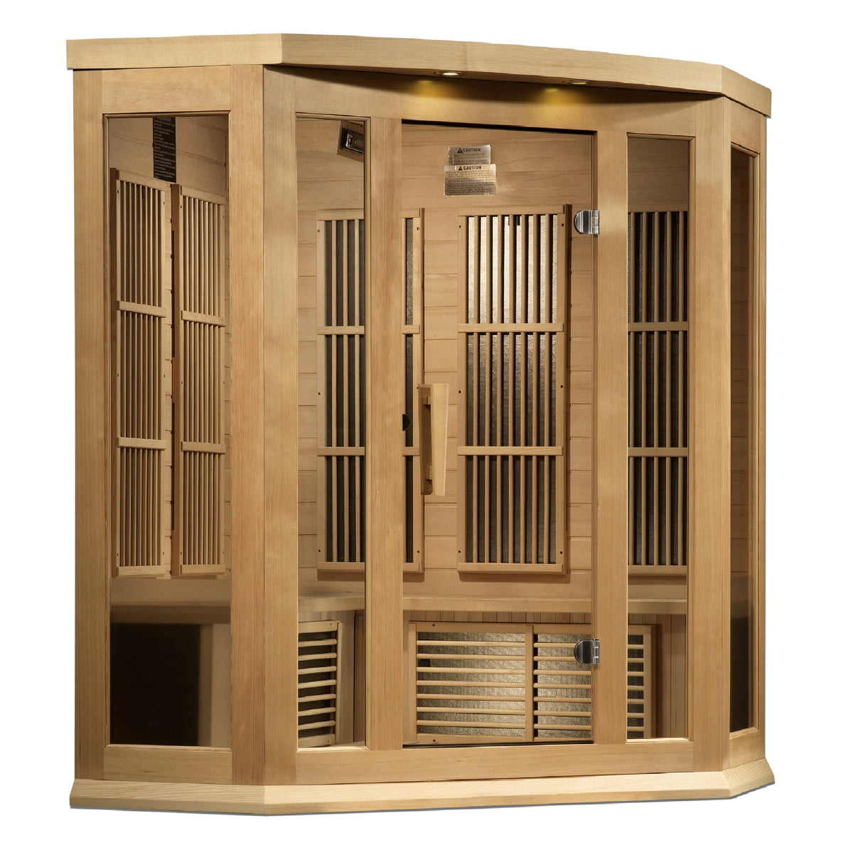 Maxxus 3-Person Corner Near Zero EMF FAR Infrared Sauna Canadian Hemlock MX-K356-01-ZF