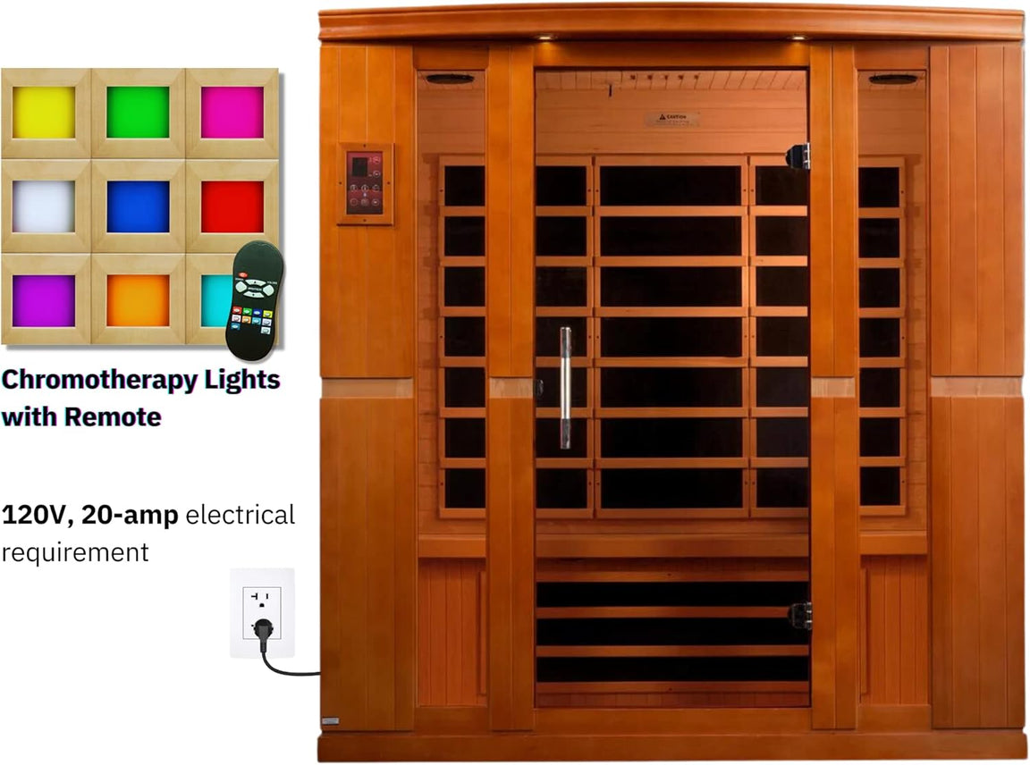 Dynamic "Bergamo" 4-person Low EMF FAR Infrared Sauna DYN-6440-01