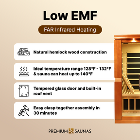 Dynamic "Venice" 2-person Low EMF FAR Infrared Sauna DYN-6210-01