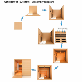 Golden Designs 2025 Toledo GDI-8360-01 6 Person Hybrid Indoor Sauna.