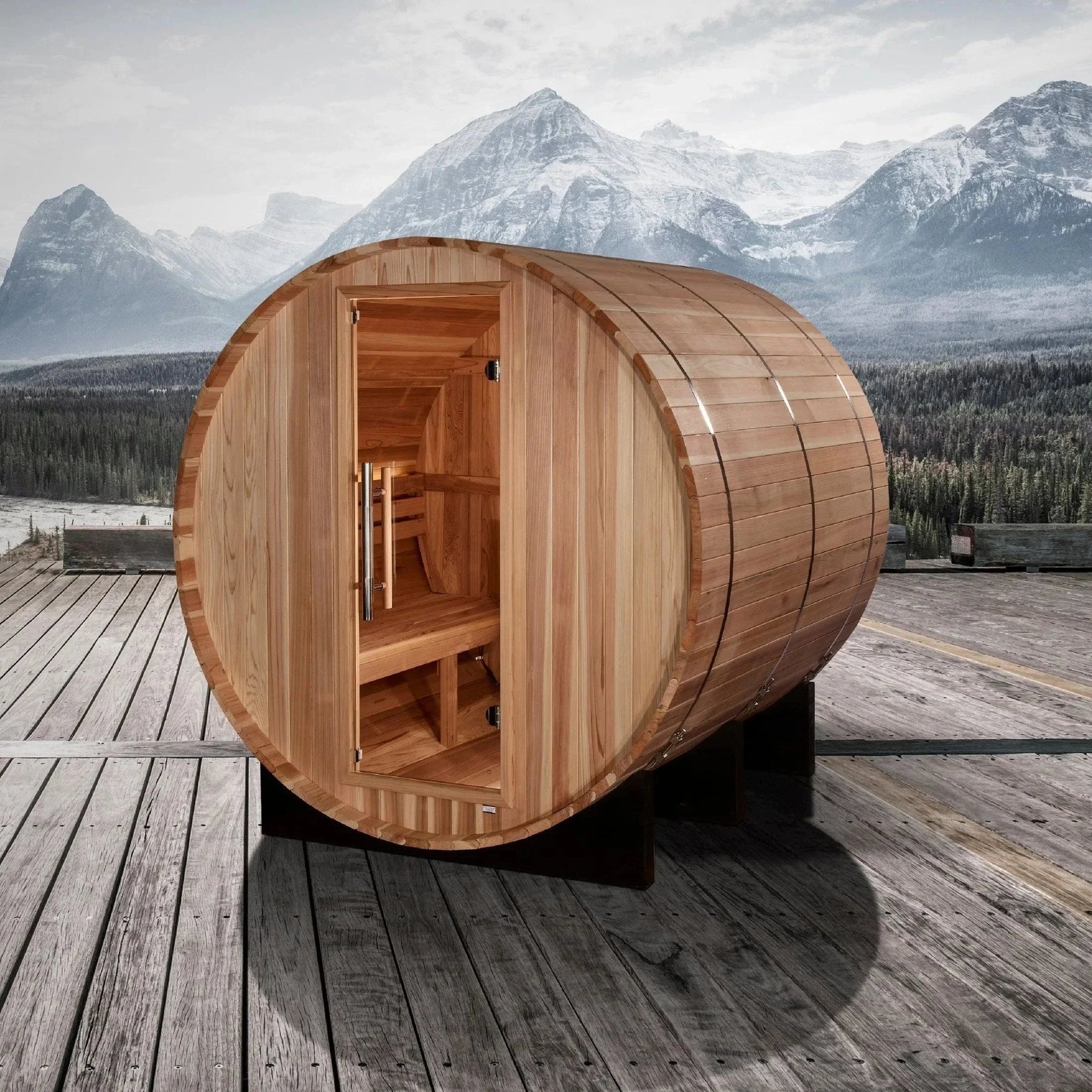 Golden Designs "Arosa" 4 Person Barrel Traditional Sauna GDI-B004-01