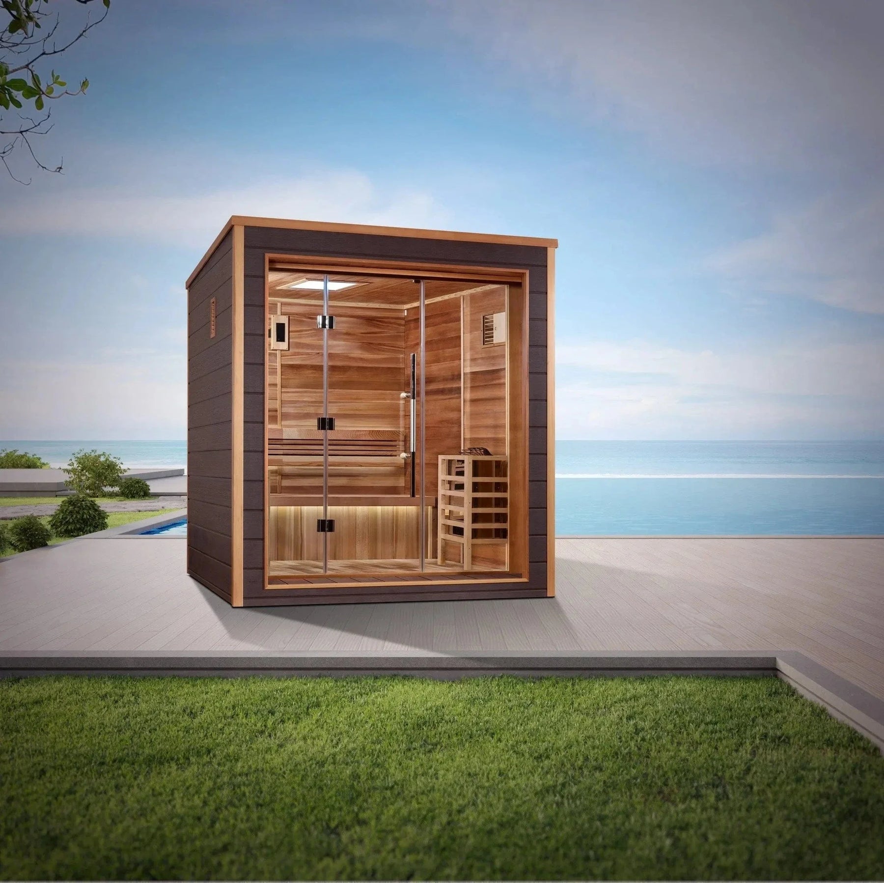 Golden Designs Drammen 3 Person Outdoor Traditional Sauna GDI-8203-01