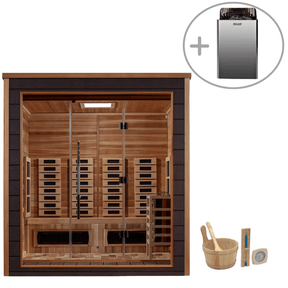 Golden Designs Visby 3 Person Hybrid Outdoor Sauna GDI-8223-01