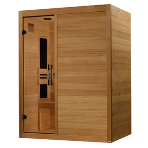 Maxxus 3-Person S-Line Ultra Low EMF FAR Infrared Sauna - Canadian Hemlock MX-S306-01