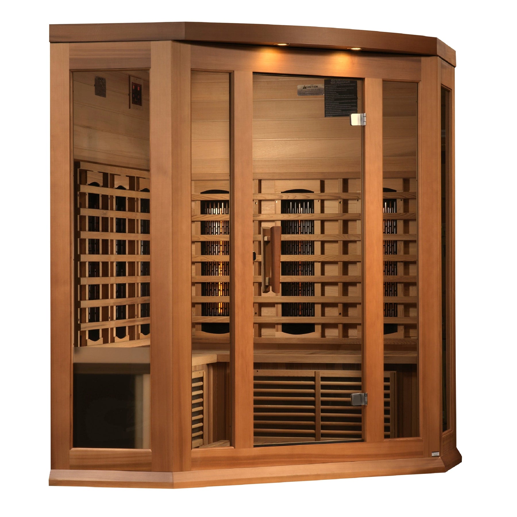 Maxxus 3-Person Corner Full Spectrum  Near Zero EMF FAR Infrared Sauna Canadian Red Cedar MX-M356-01-FS CED