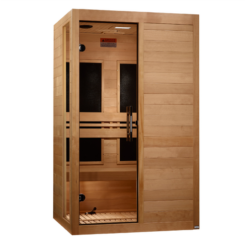 Dynamic Lucca Elite 2-person Ultra Low EMF FAR Infrared Sauna with Canadian Hemlock