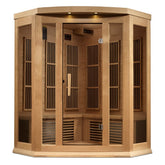 Maxxus  3-Person Corner Near Zero EMF FAR Infrared Sauna Canadian Hemlock MX-K356-01-ZF