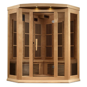 Maxxus  3-Person Corner Near Zero EMF FAR Infrared Sauna Canadian Hemlock MX-K356-01-ZF