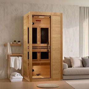 Dynamic Veneto Elite 1-2 Person Ultra Low EMF FAR Infrared Sauna with Canadian Hemlock