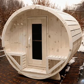 True North Canadian Made 4-6 Person 8' Long Outdoor Traditional Barrel Sauna