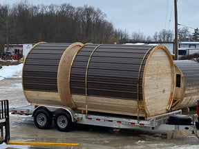 True North Canadian Made 4-6 Person 8' Long Outdoor Traditional Barrel Sauna