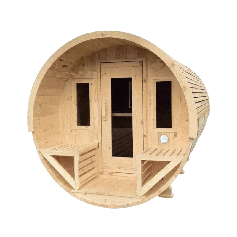 True North Canadian Made 8 Person 10' Long Outdoor Traditional Barrel Sauna
