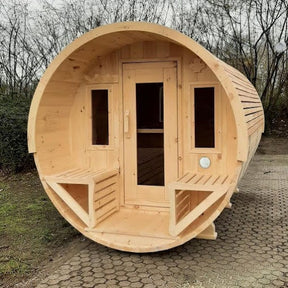 True North Canadian Made 8 Person 10' Long Outdoor Traditional Barrel Sauna