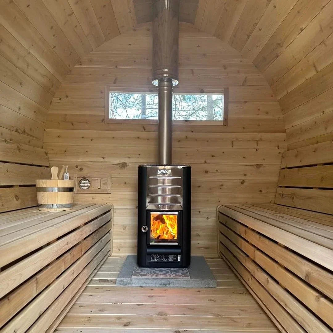 True North Canandian Made 6-8 Person 9' Long Outdoor Traditional Barrel Sauna