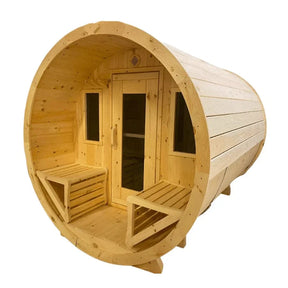 True North Canandian Made 6-8 Person 9' Long Outdoor Traditional Barrel Sauna