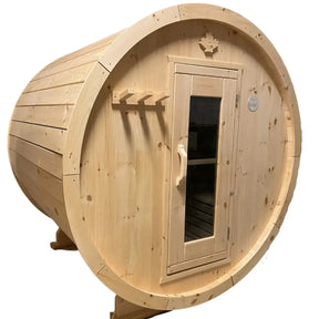 True North Canandian Made 6-8 Person 9' Long Outdoor Traditional Barrel Sauna